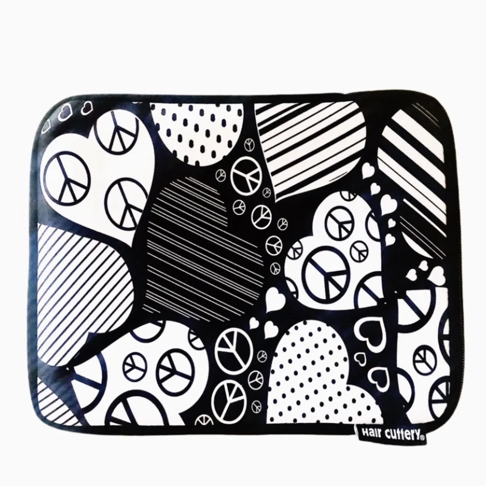 IPad Small Case Black/White Peace Sign Design